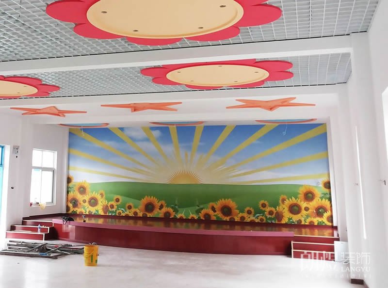 幼兒園校園舞臺壁畫效果圖