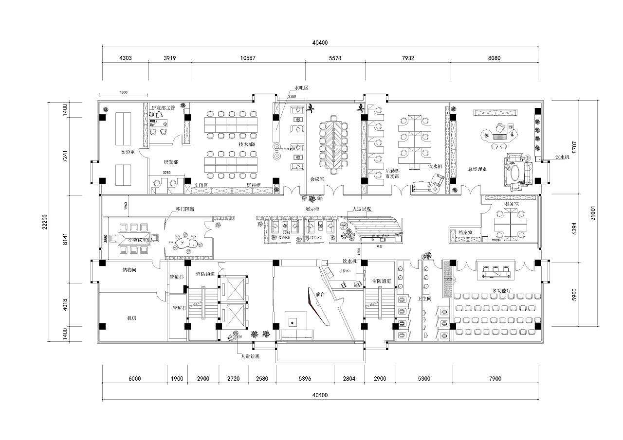 辦公室裝修設計圖紙方案