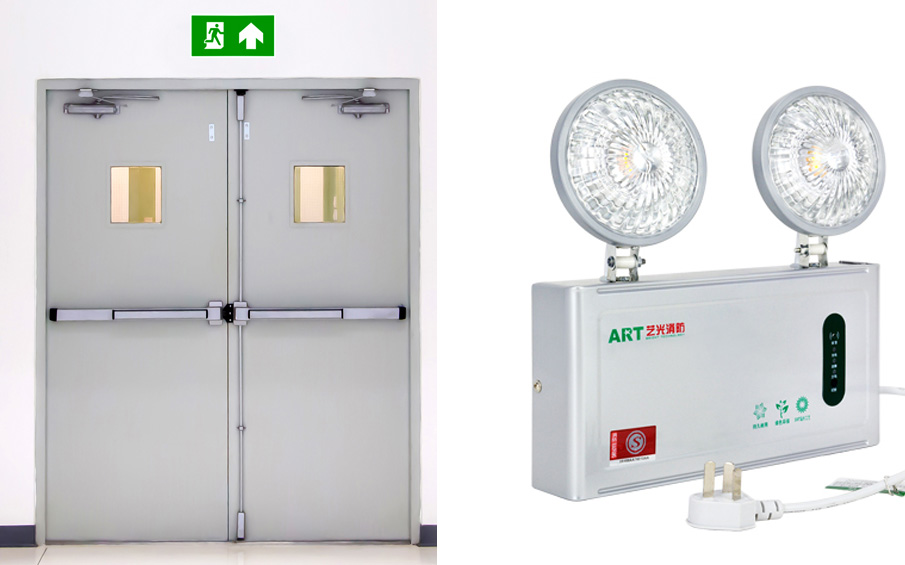 防火安全門及應急照明燈